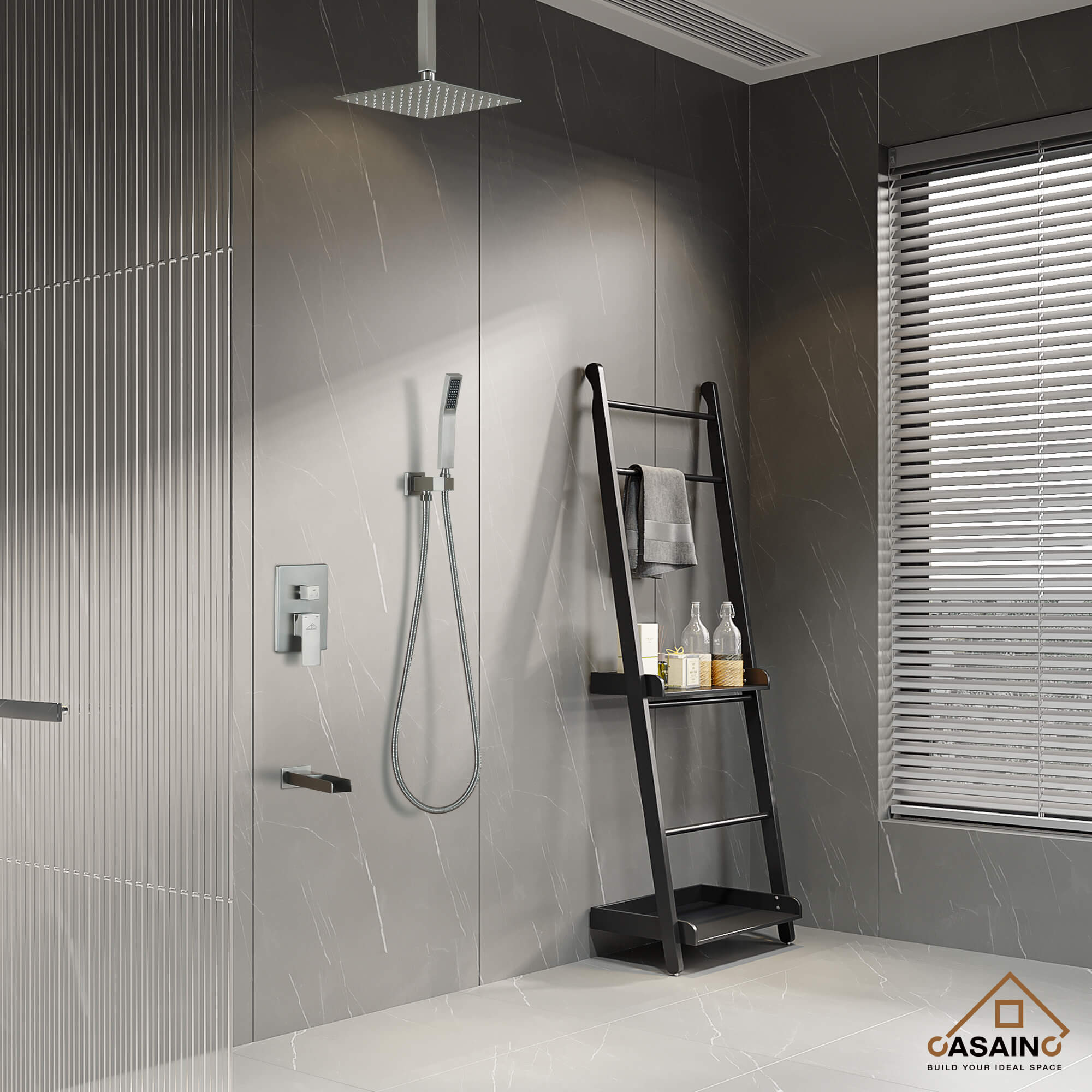 CASAINC Shower System with Cascading Tub Filler