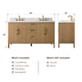 60" Bathroom Vanity with Carrara White Engineering Stone Top