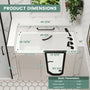 49" Glossy White Acrylic Walk-In Soaking Bathtub with High-Flow Faucet