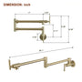 Wall Mount Pot Filler Kitchen Faucet with 360° Rotating Arm & Fast-Flow Aerator