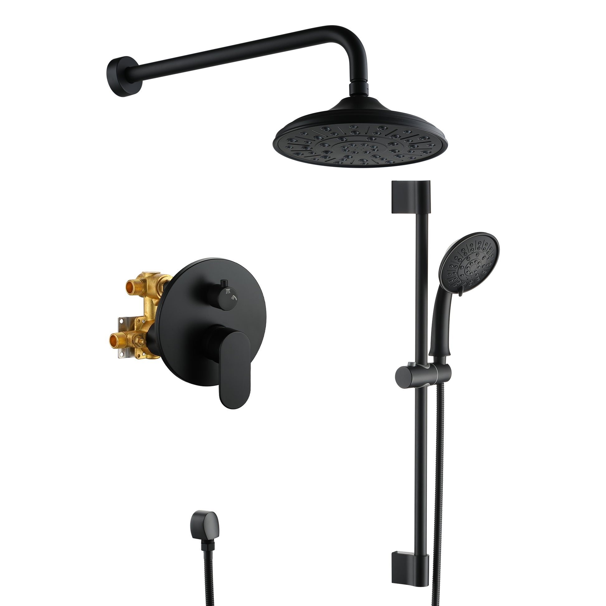 8-inch Rain Shower Head System with Pressure Balance Valve
