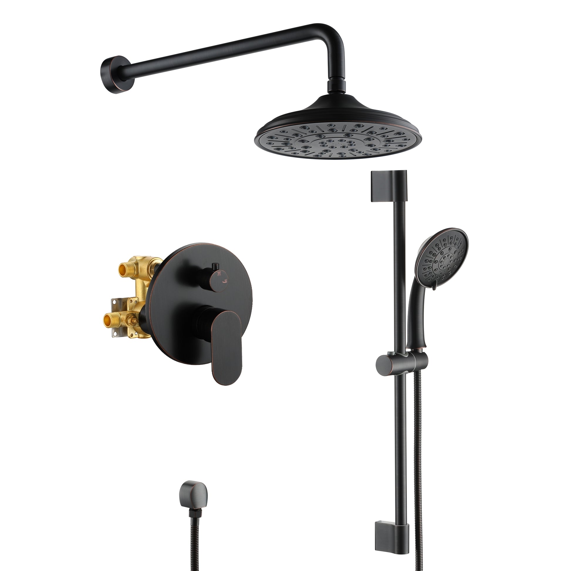 8-inch Rain Shower Head System with Pressure Balance Valve
