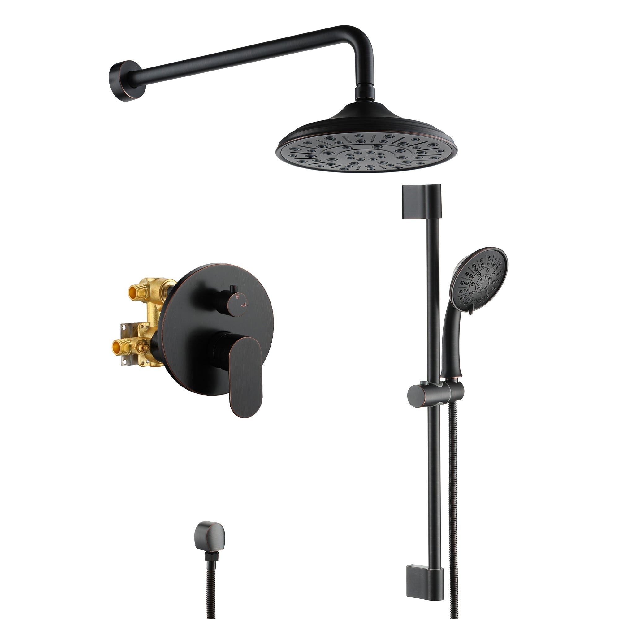 8-inch Rain Shower Head System with Pressure Balance Valve