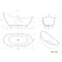 74" Sculptural Freestanding Solid Surface Bathtub with Artistic Ink-Wash Finish