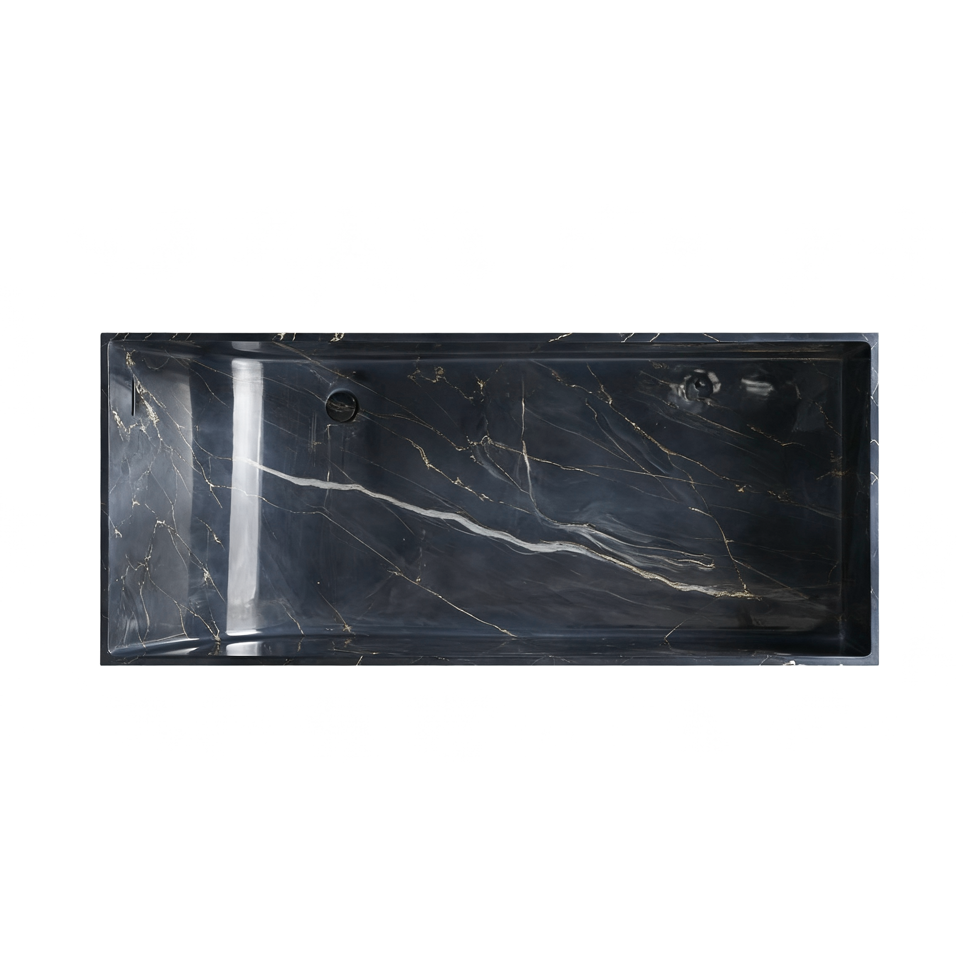 67" Rectangular Solid Surface Freestanding Bathtub with Square Silhouette
