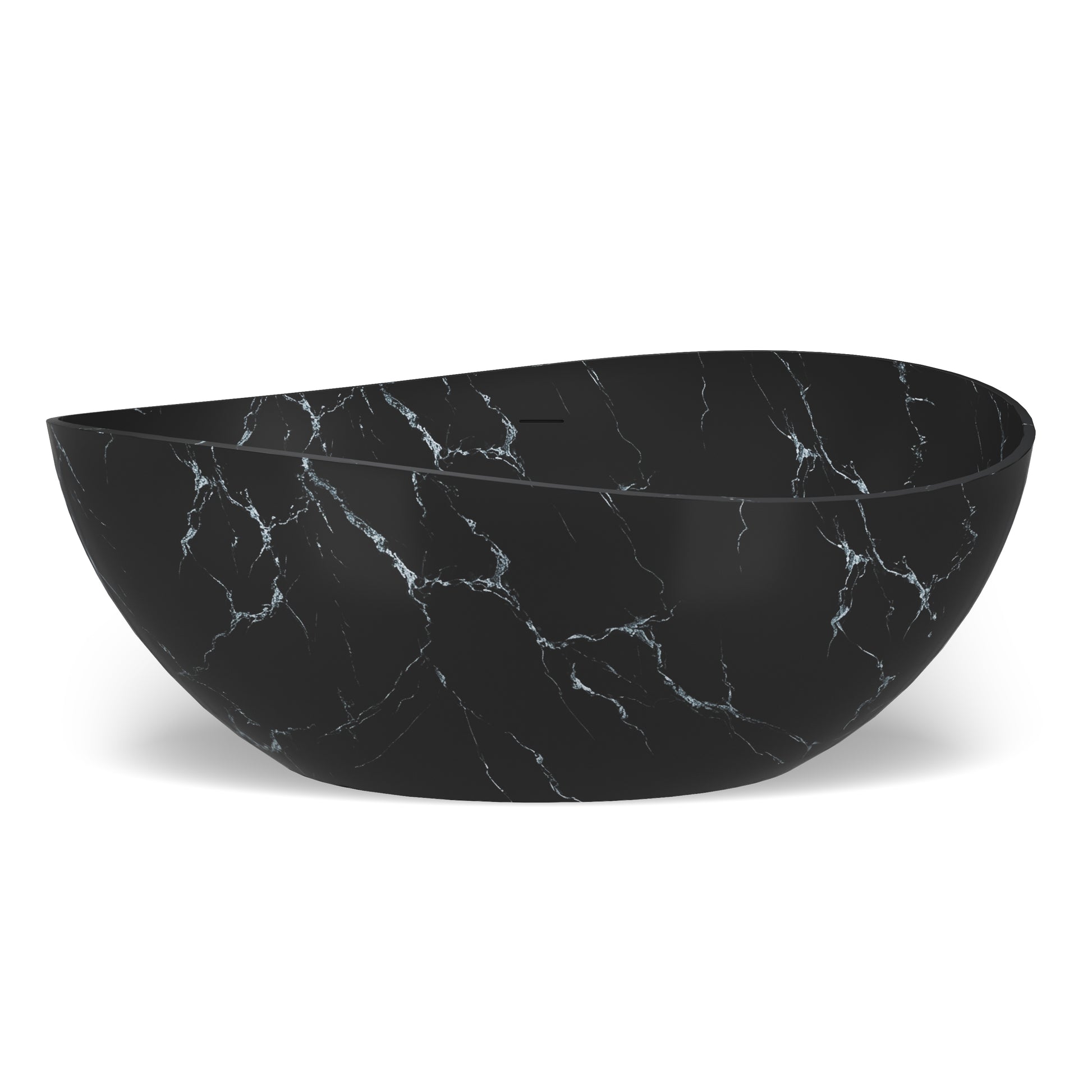 63" Artistic Marble Sculptural Solid Surface Freestanding Soaking Bathtub