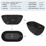 59" Oval Solid Surface Freestanding Bathtub with Black & Gold Star River Pattern