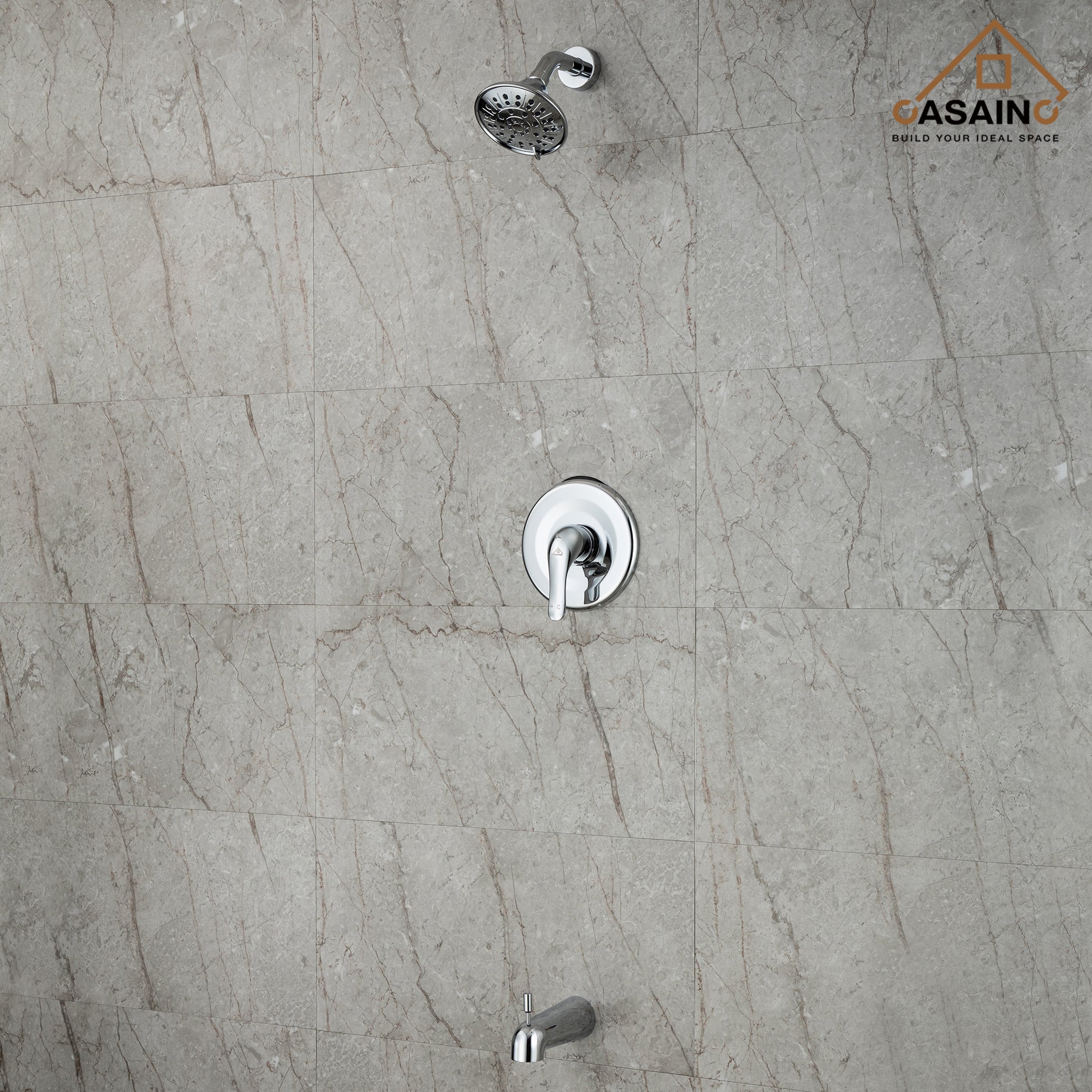 4.84inch Wall Mounted Shower trim kit with pressure balanced valve-CASAINC