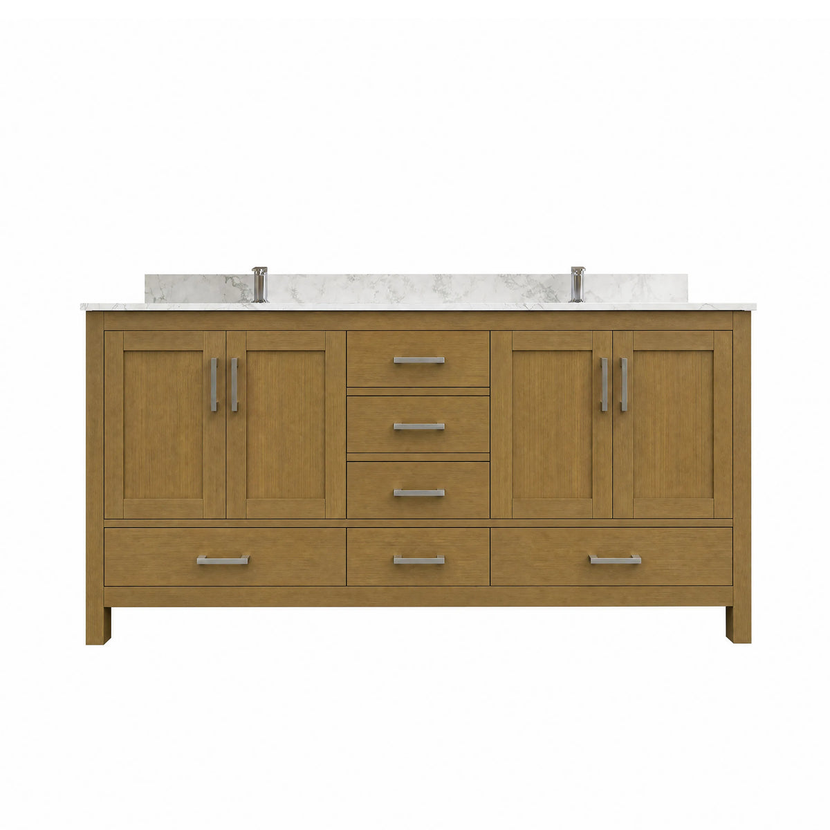 42"/55"/60"/72"/84" Warm Oak Freestanding Bathroom Vanity with Solid Wood Construction