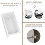 60 in. Glossy White Acrylic Alcove Soaking Bathtub with Integrated Skirt, Chrome Twist Drain and Overflow