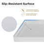 60"x30"/32" Grey One-Piece SMC Shower Pan Base with Anti-Slip Texture