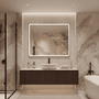 Contemporary Rectangular Aluminum Framed Bathroom LED Mirror