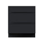 Slim Ebony Black Shaker RTA 12"-36"W x 34.5"H x 24"D 9-Size Drawer Base Cabinet with 3 Drawers