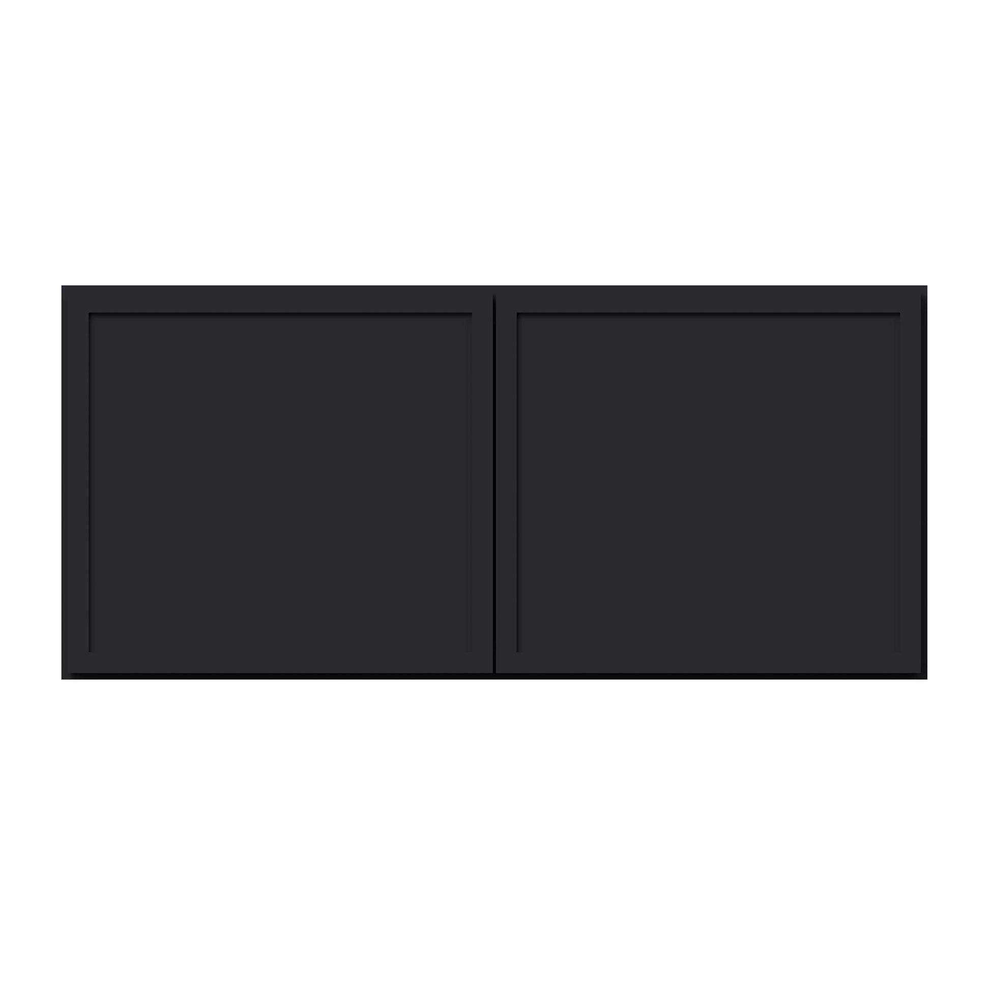 Slim Ebony Black Shaker RTA 24"-36"W x 12"-24"H x 12"D 17-Size Short Wall Cabinet with 2 Doors