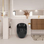 Egg Shape 1-Piece Toilet in Glossy White/Black with 1.28 GPF Single Flush