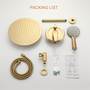 12" 5-Spray Dual Shower Head System with Brass Valve Included