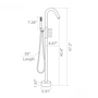 Freestanding Floor Mount Tub Filler Faucet with Handheld Shower in Solid Brass Construction