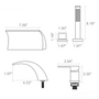 Deck-Mounted Roman Tub Faucet with Hand Shower in Matte Black/Brushed Gold