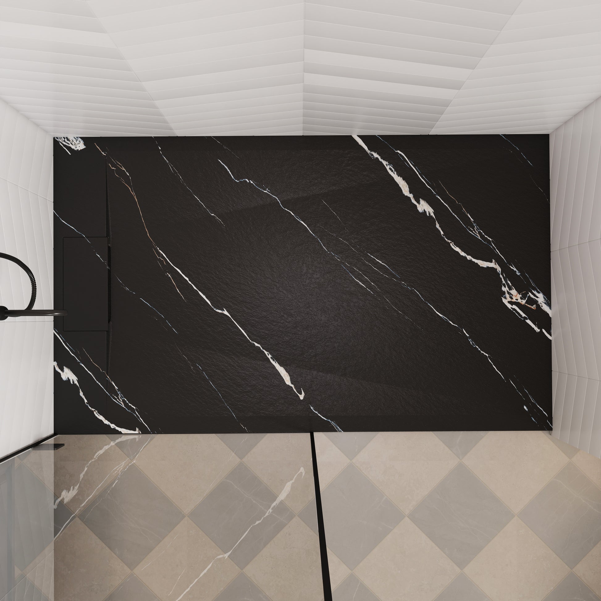 European-Style SMC Shower Base with Low-Entry & Wheelchair Accessible
