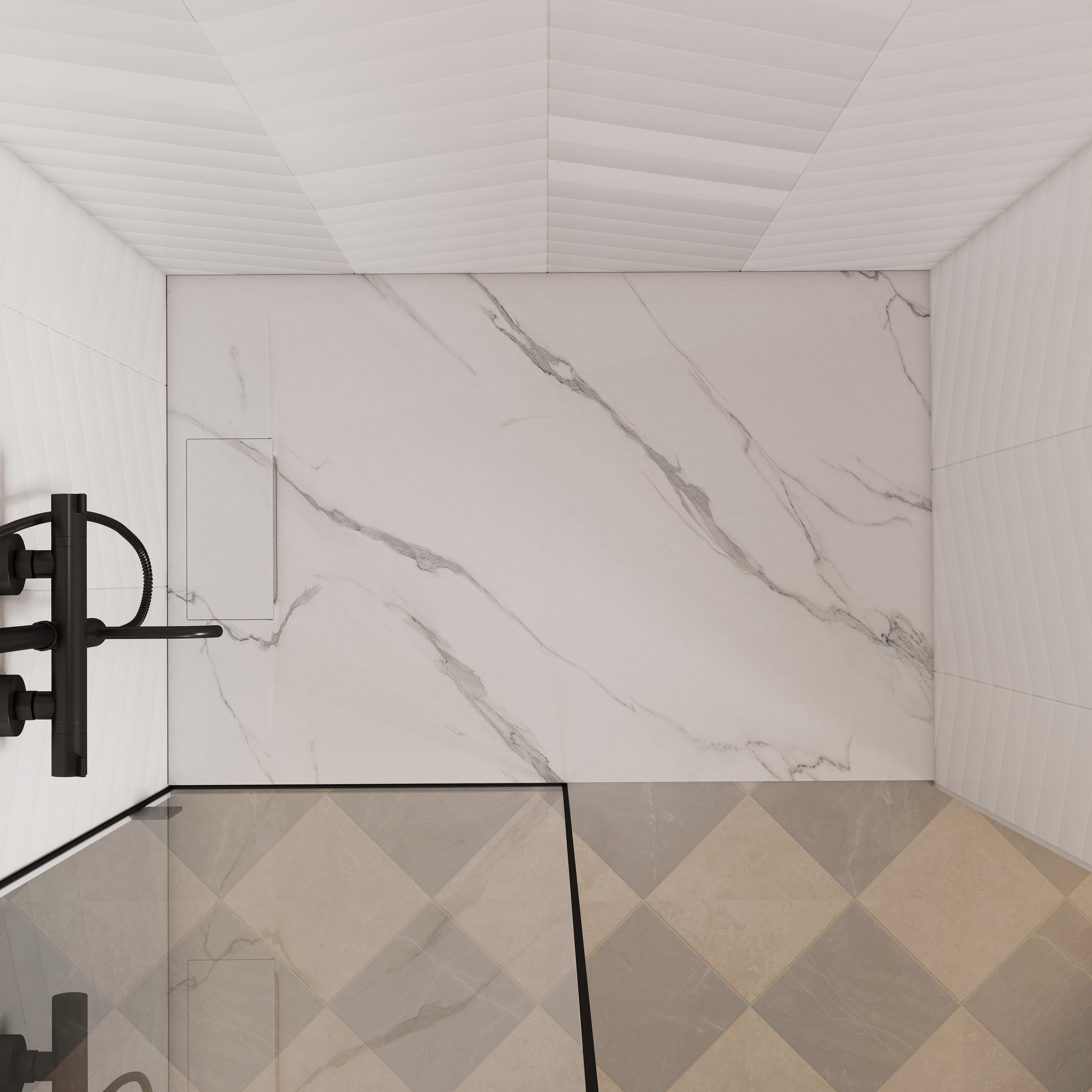 European-Style SMC Shower Base with Low-Entry & Wheelchair Accessible