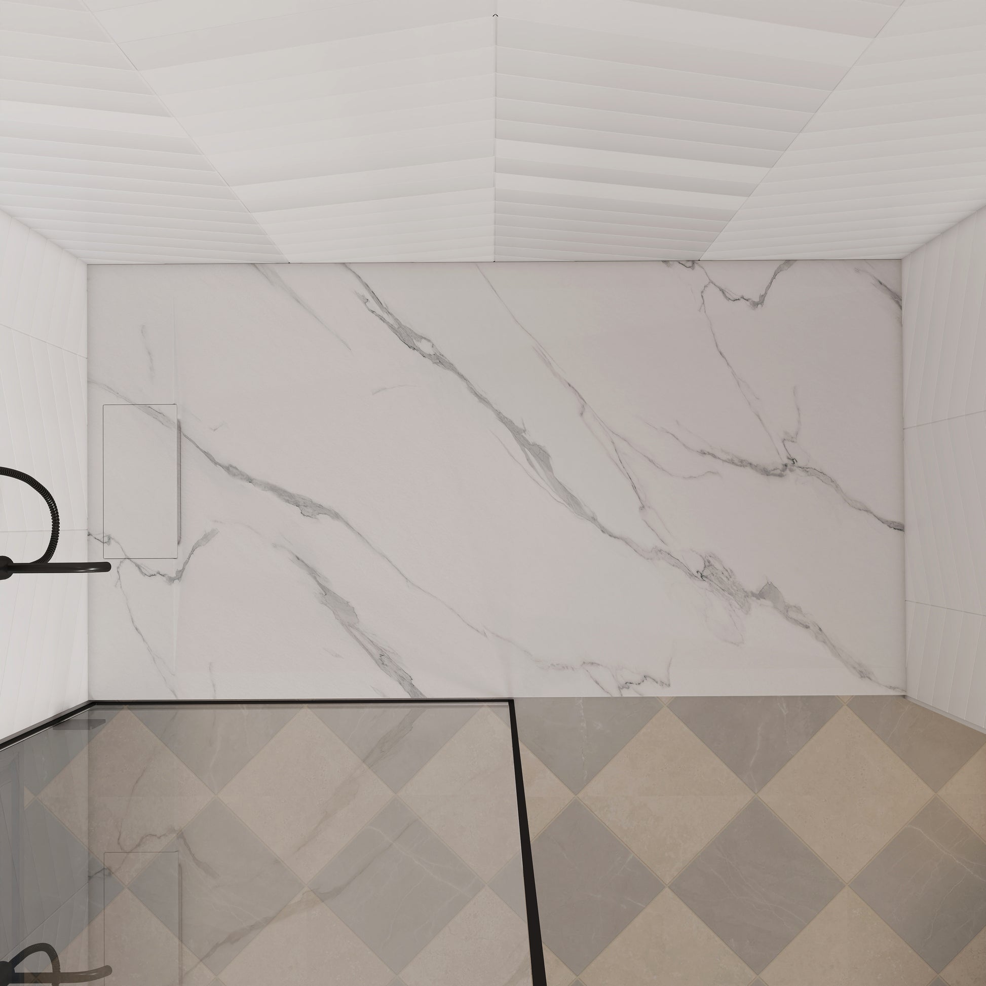 European-Style SMC Shower Base with Low-Entry & Wheelchair Accessible