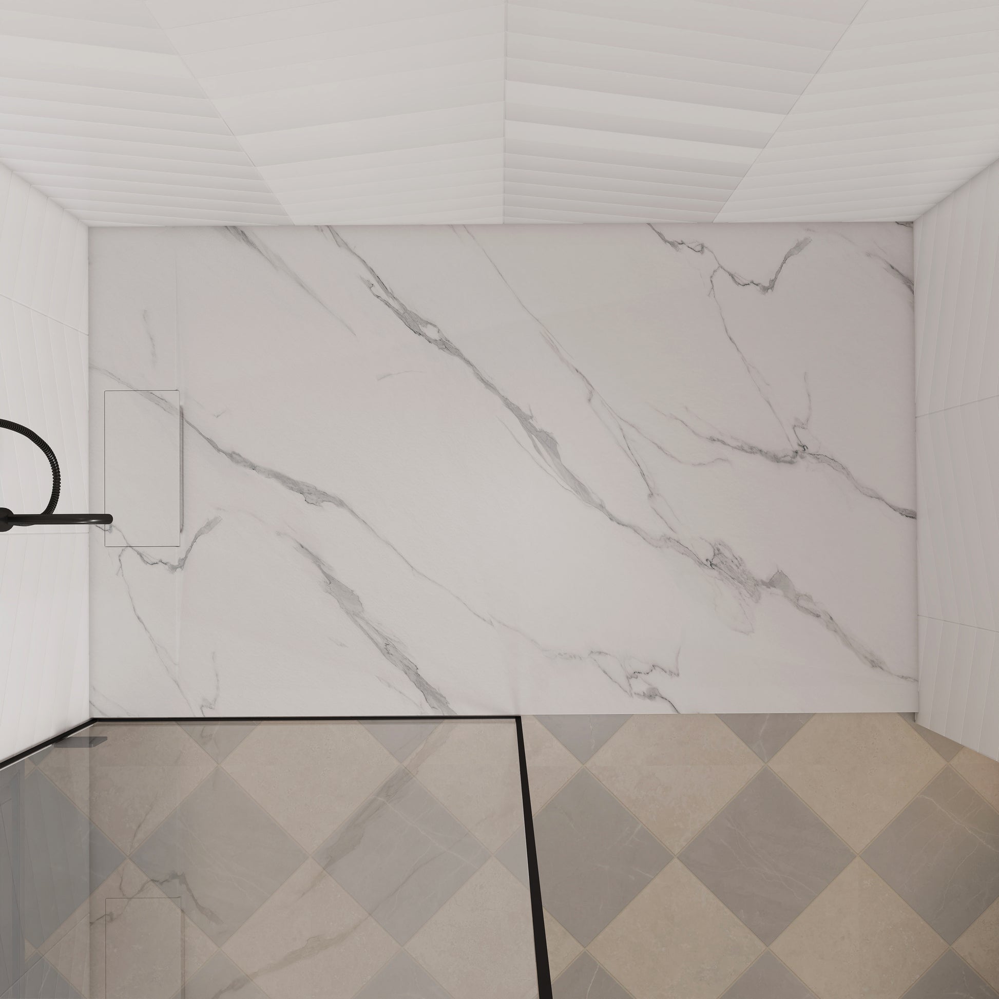 European-Style SMC Shower Base with Low-Entry & Wheelchair Accessible