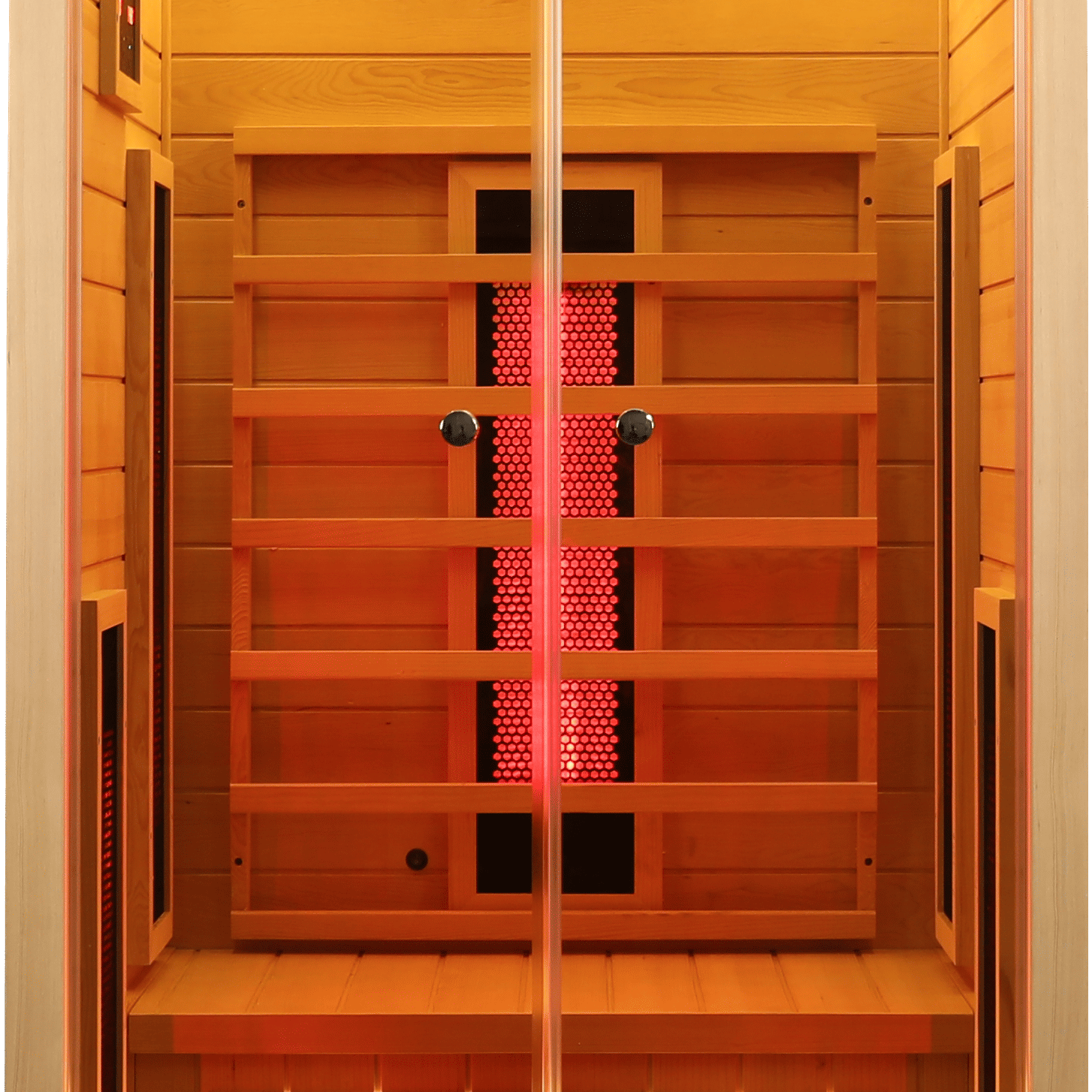 1-Person Low EMF Hemlock Far Infrared Sauna Room with 2 Doors and Digital Controls