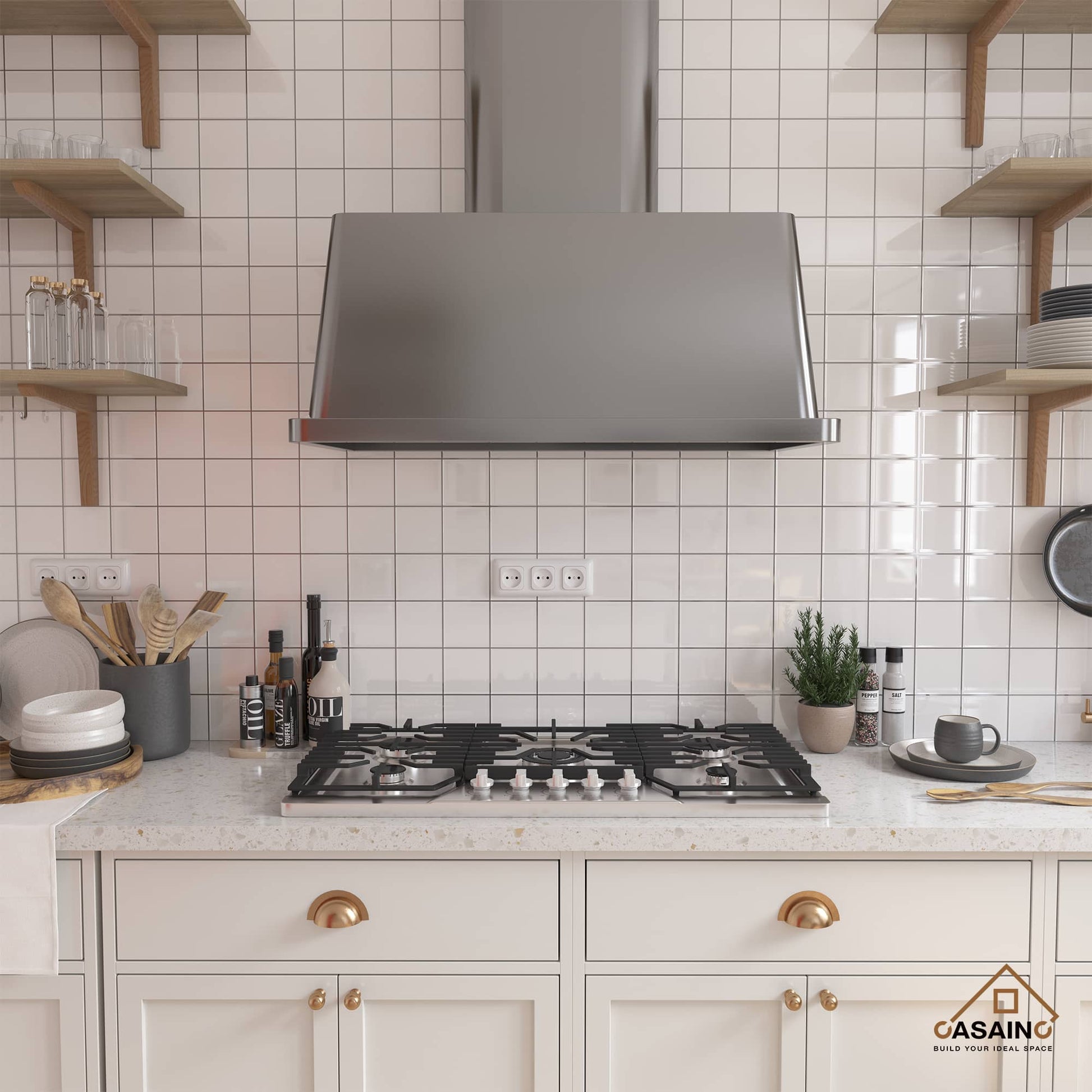 Built-in 30 in. Gas Cooktop in Stainless Steel with 5 Burners including Power Burners and LP Kit, CSA Certified