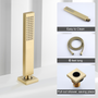 Deck-Mounted Roman Tub Faucet with Hand Shower in Matte Black/Brushed Gold
