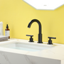 8" Widespread 3-Hole Mid-Arc Bathroom Sink Faucet with 2-Handle Design