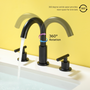 8" Widespread 3-Hole Mid-Arc Bathroom Sink Faucet with 2-Handle Design
