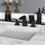 2-Handle Bathroom Sink Faucet 3-Hole Application Widespread Modern Bathroom Faucet with Drain Assembly - Matte Black