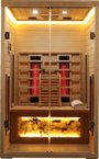 2-Person Low EMF Hemlock Far Infrared Sauna Room with 2 Doors and Digital Controls