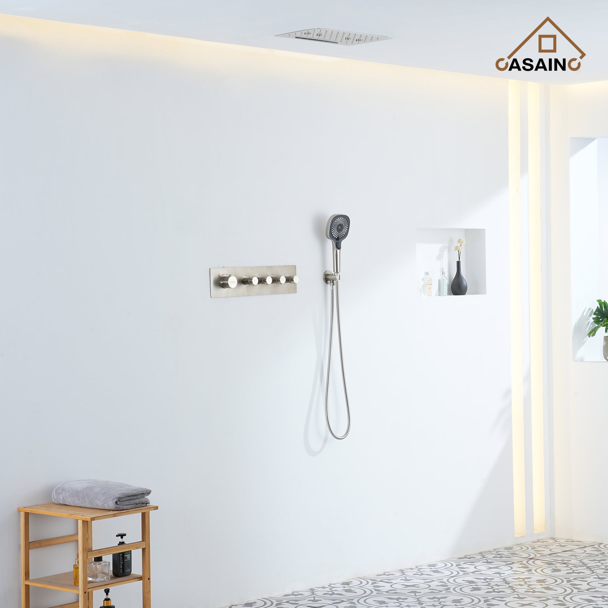4 Functions 12 Inch Ceiling Mounted Thermostatic Shower System