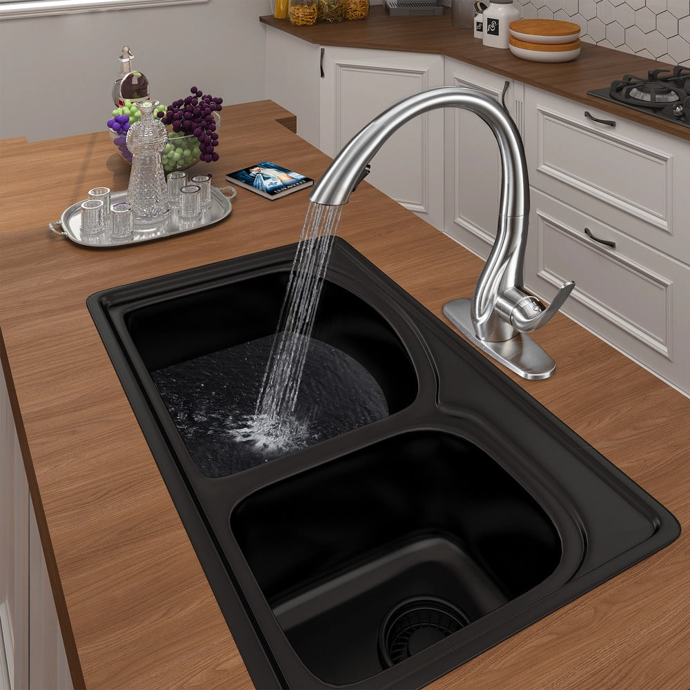Pull-Down Kitchen Faucet with 2-Mode Spray & 360° Swivel
