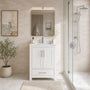 24" Freestanding Single Sink Bathroom Vanity with Solid Wood Frame & Engineered Stone Top