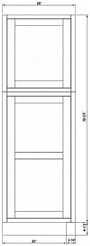 25"W x 84"/90"/96"H x 3/4"D 3-Size Inset Tall Decorative Panel - Truffle Brown