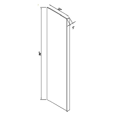 25"W x 96"H x 1.5"/3"D 2-Size Inset Refrigerator End Panel - Truffle Brown