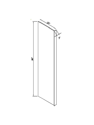 25"W x 96"H x 1.5"/3"D 2-Size Inset Refrigerator End Panel - Truffle Brown