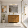 48"/60"/72" Freestanding Bathroom Vanity with Single/Double Sink & Marble Top