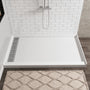 48"/60"x36"/32" Matte White Solid Composite Stone Shower Base with Anti-Slip Textured