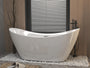 59" Gloss White Acrylic Double-Slipper Freestanding Bathtub with Chrome Overflow and Pop-Up Drain