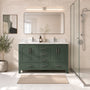 60" Deep Olive Green Double Sink Bathroom Vanity with Engineering Stone Top & 2 Basins