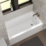 60 in. Glossy White Acrylic Alcove Soaking Bathtub with Integrated Skirt, Chrome Twist Drain and Overflow