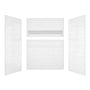 60" x 32"/36" x 78" 2-Size Gloss White SMC Shower Wall Panels with Integrated Niche