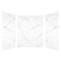 60" x 36" x 75"/96" 2-Size Matte White SMC Subway Tile Shower Wall Panels with Marble-Look Veining