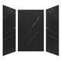60" x 36" x 96" Matte Black SMC Shower Wall Panels with White Marble-Look Veining