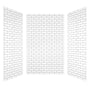 60" x 36" x 96" Matte White SMC Subway Tile Shower Wall Panels with Black Grout-Line Design
