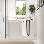 49" Glossy White Acrylic Walk-In Soaking Bathtub with High-Flow Faucet