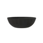 67" Matte Black Oval Solid Surface Freestanding Bathtub with Overflow and Central Drain